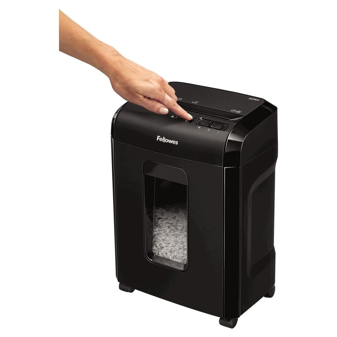 Destructeur de documents très confidentiels P5 Coupe croisée Powershred 10M 2 x 12 mm FELLOWES — Lock switch