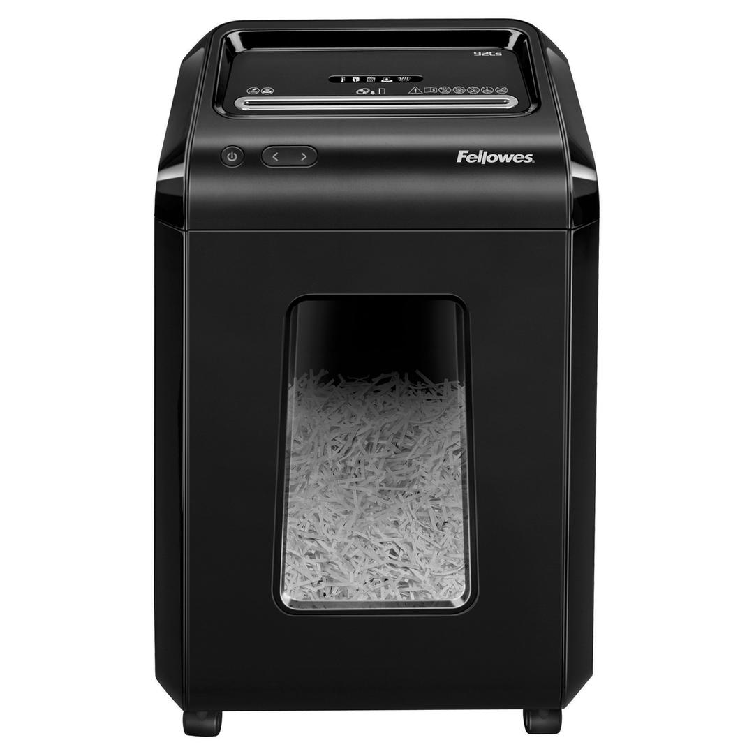 Destructeur de documents confidentiels P4 Coupe croisée Powershred 92CS 4 x 38 mm FELLOWES — Vue de face