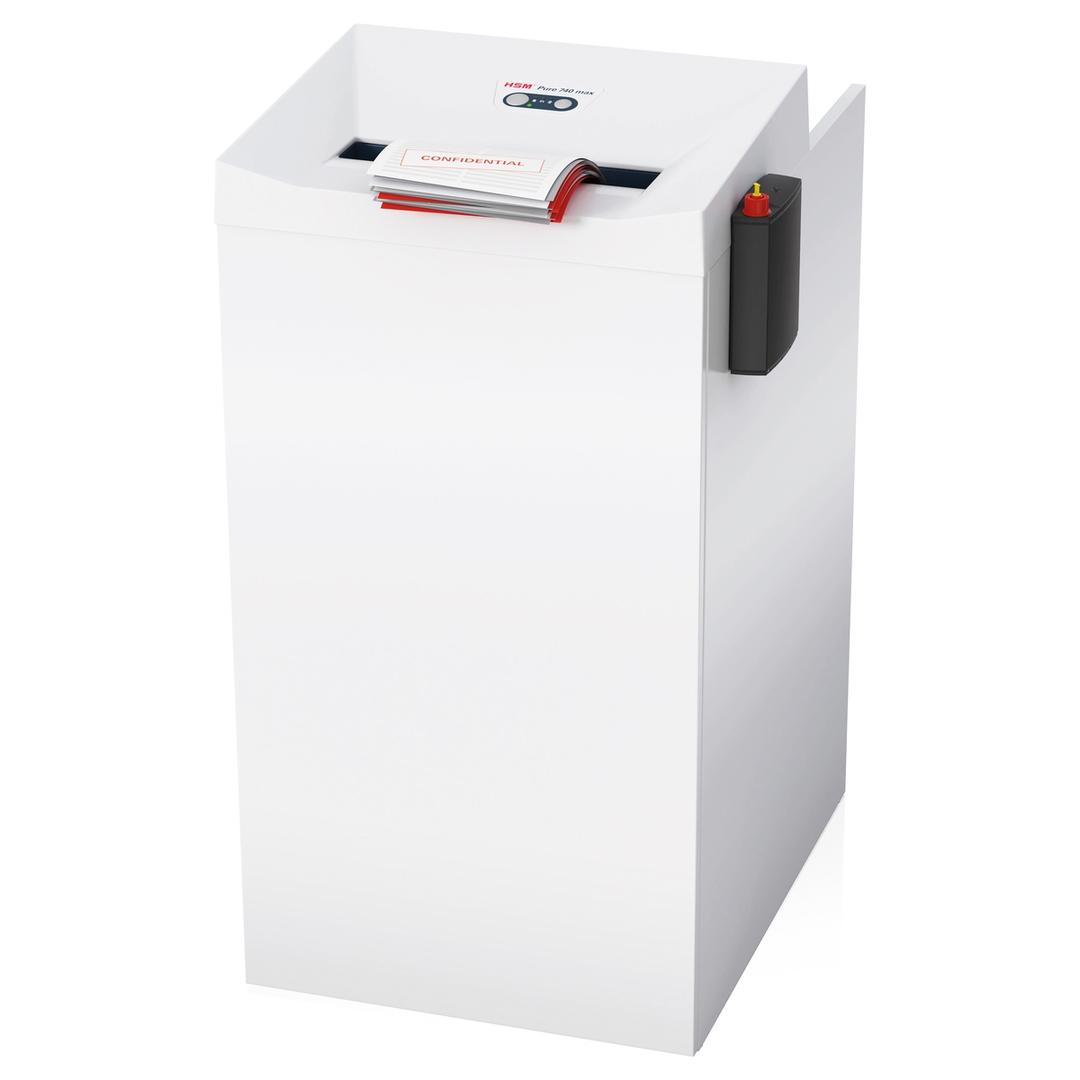 Destructeur de documents confidentiels P4 Coupe croisée 740 Pure max 4,5 x 30 mm équipé d'un huileur automatique HSM — Insertion papier
