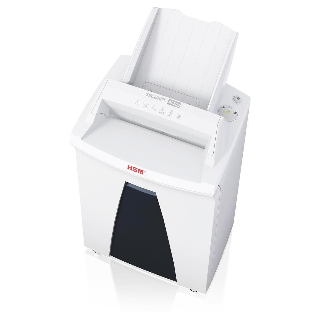 Destructeur de documents confidentiels P4 Coupe croisée Insertion papier automatique AF300 Securio Autofeed 4,5 x 30 mm avec insertion papier automatique HSM — Vue de dessus