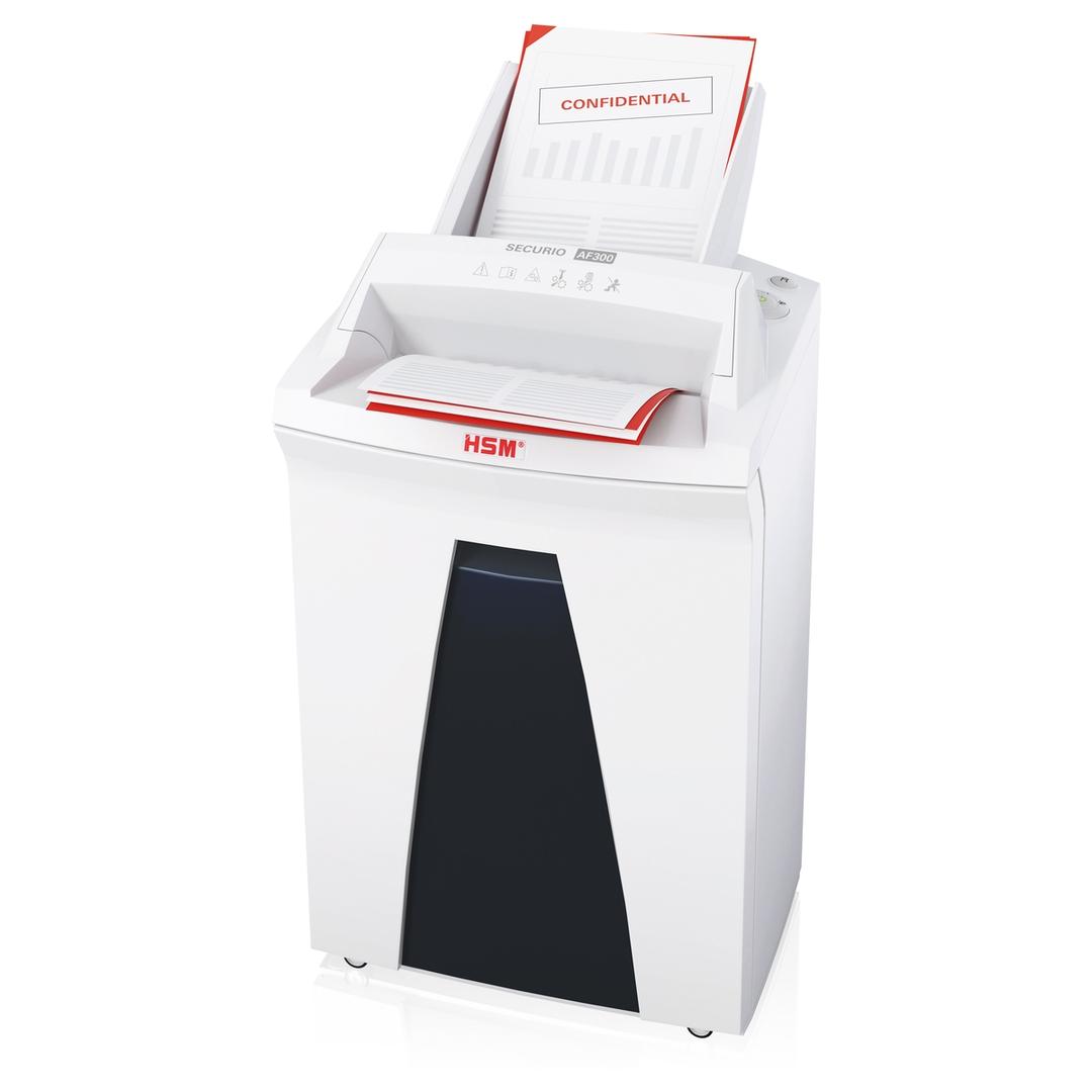 Destructeur de documents secrets P6 Coupe micro-particules Insertion papier automatique AF300 Securio AutoFeed 0,78 x 11 mm avec insertion papier automatique HSM — Insertion papier