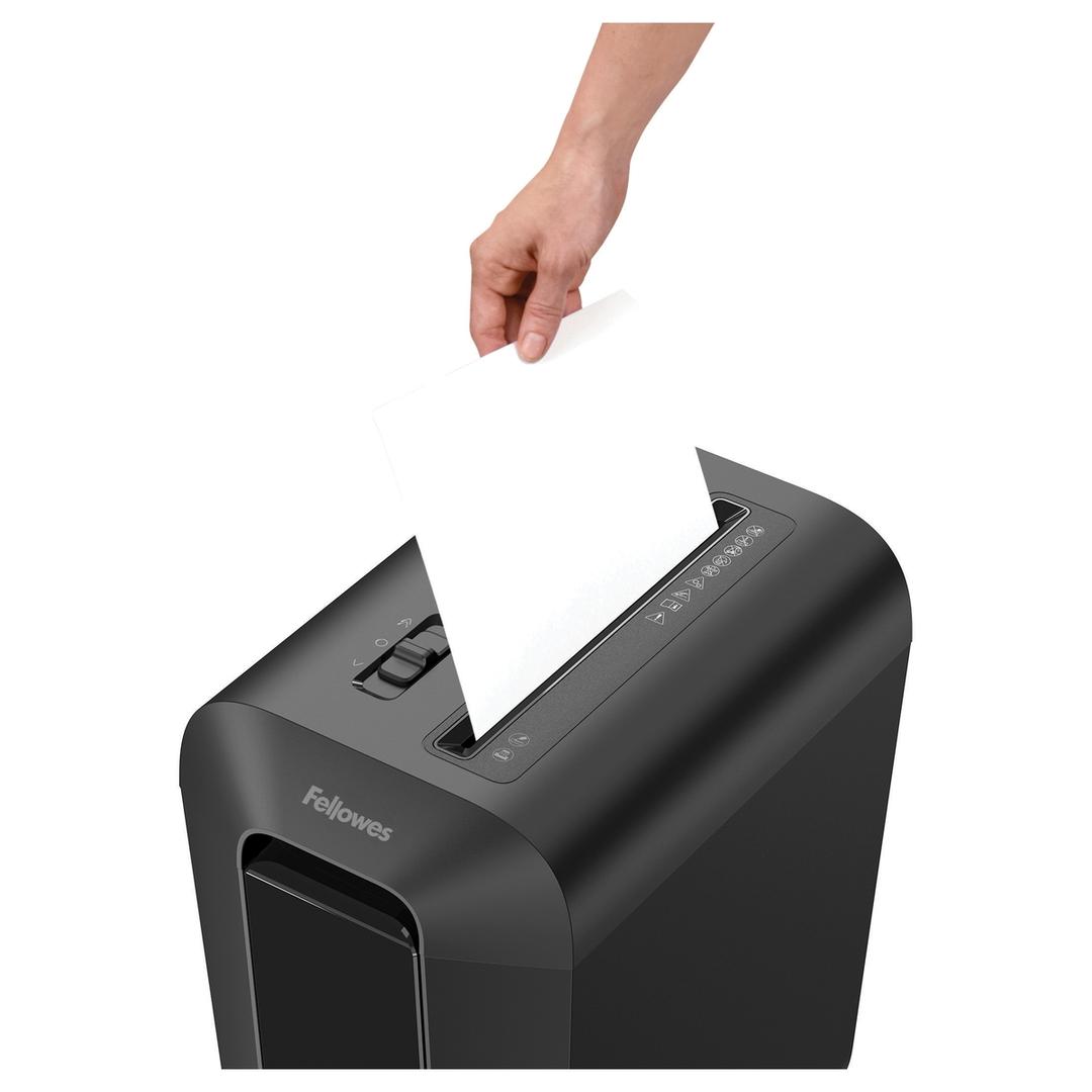 Destructeur de documents confidentiels P4 Coupe croisée Powershred LX65 4 x 40 mm FELLOWES — Insertion papier - destructeur de papier fellowes