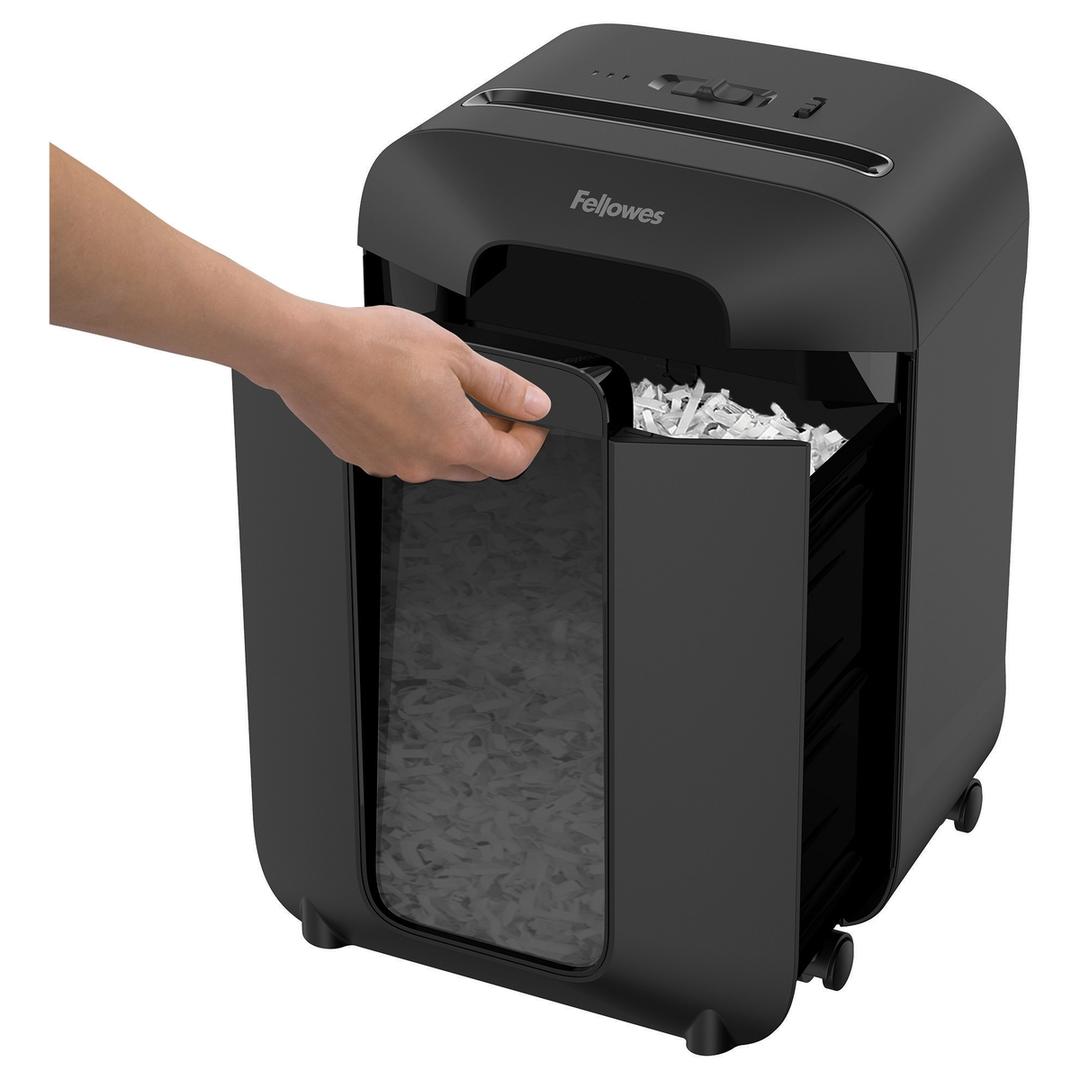 Destructeur de documents confidentiels P4 Coupe croisée Powershred LX85 4 x 40 mm FELLOWES — Bac extractible