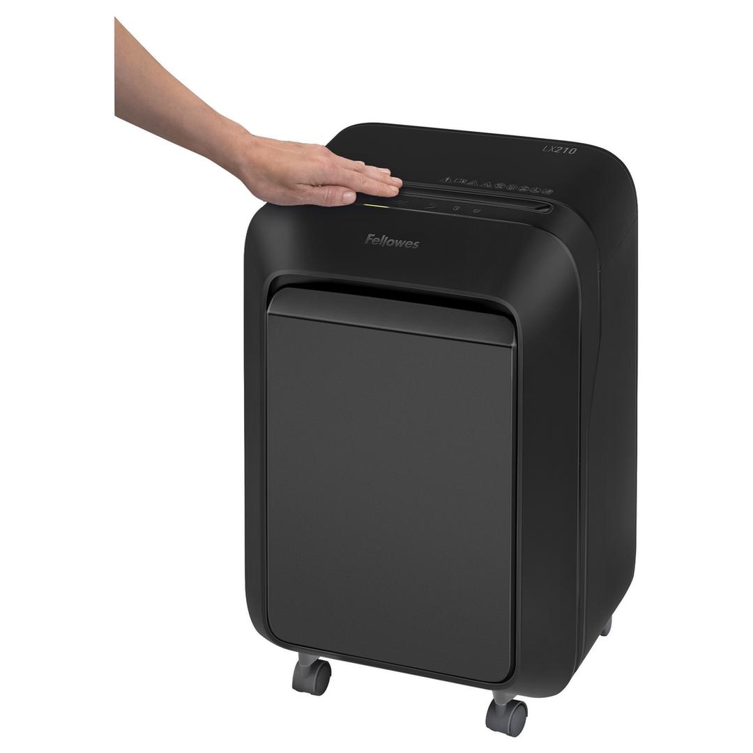 Destructeur de documents confidentiels P4 Coupe croisée Powershred LX210 Mini-Cut 4 x 12 mm FELLOWES — Safe sense