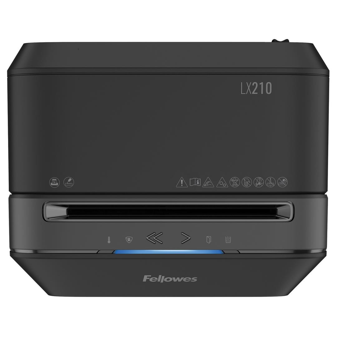Destructeur de documents confidentiels P4 Coupe croisée Powershred LX210 Mini-Cut 4 x 12 mm FELLOWES — Vue de dessus