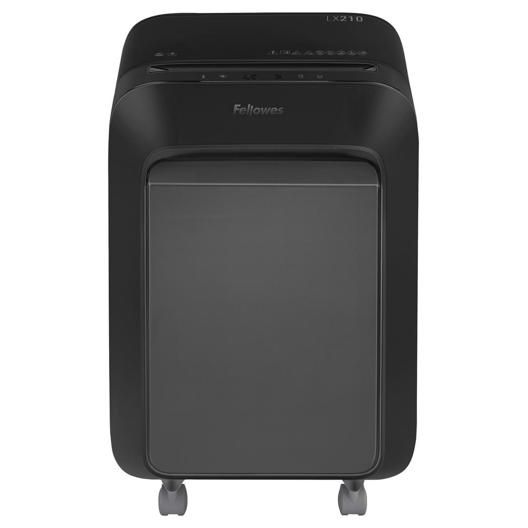 Destructeur de documents confidentiels P4 Coupe croisée Powershred LX210 Mini-Cut 4 x 12 mm FELLOWES — Vue de face