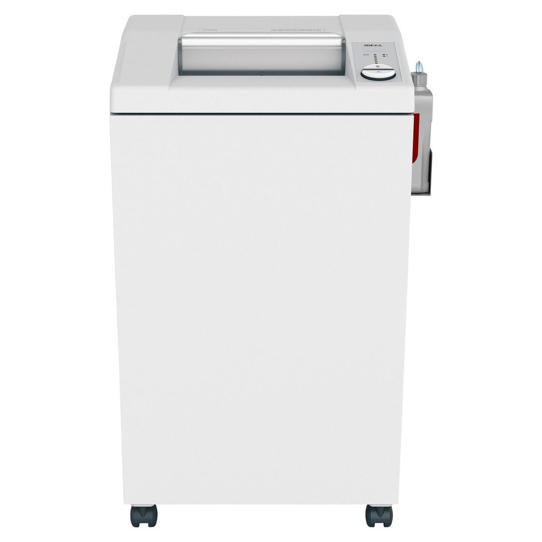Destructeur de documents confidentiels P4 Coupe croisée 3104 CC 4 x 40 mm équipé d'un huileur automatique IDEAL — Vue de face
