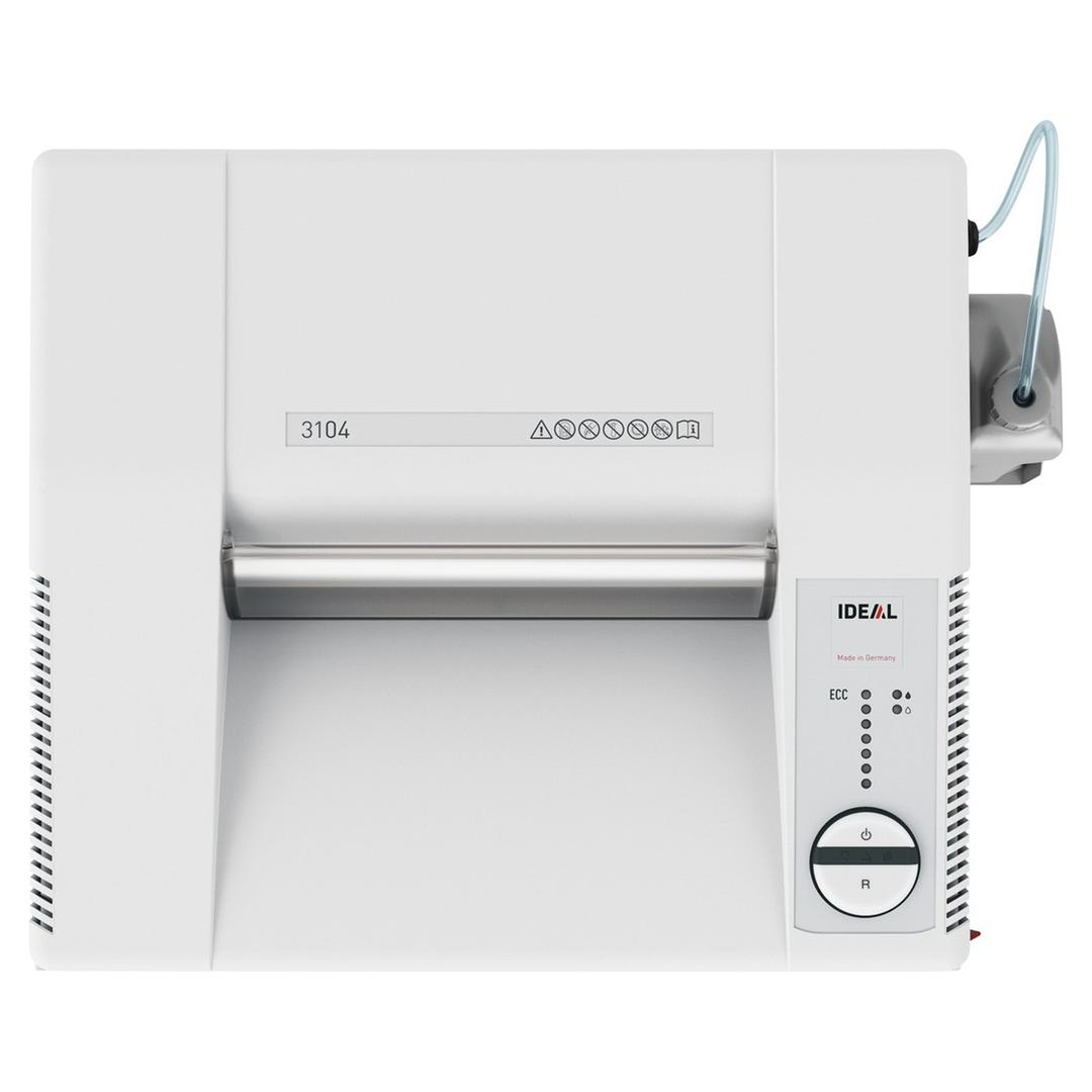Destructeur de documents très confidentiels P5 Coupe croisée 3104 CC 2 x 15 mm équipé d'un huileur automatique IDEAL — Vue de dessus