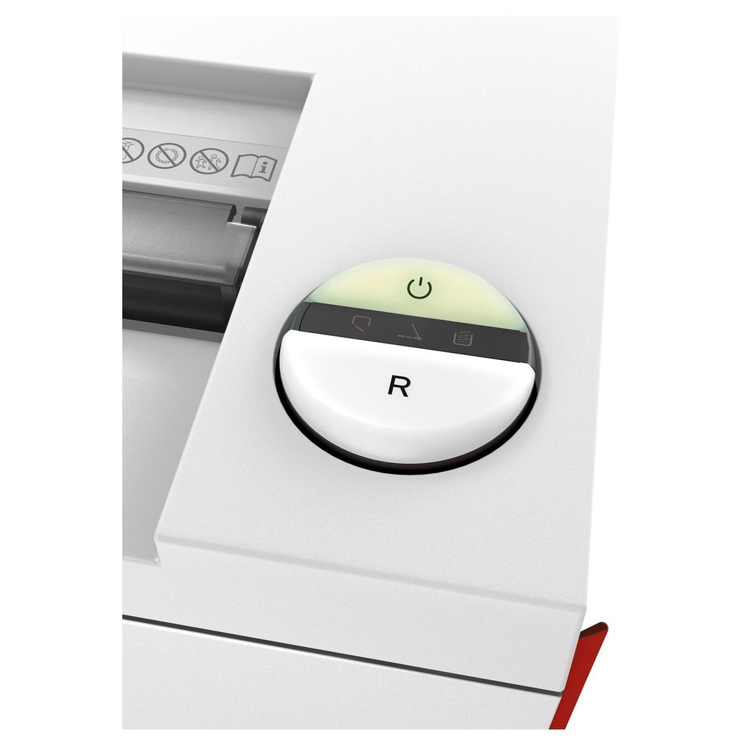 Destructeur de documents confidentiels P4 Coupe croisée 2445 OIL 4 x 40 mm équipé d'un huileur automatique IDEAL — Détails bouton