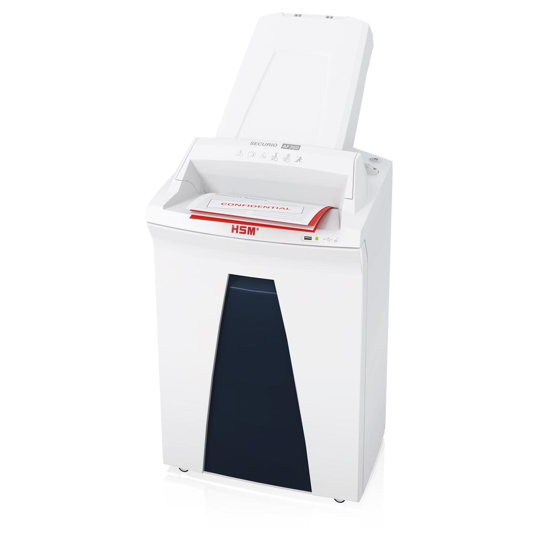 Destructeur de documents très confidentiels P5 Coupe croisée Insertion papier automatique AF350 Securio Autofeed 1,9 x 15 mm avec insertion papier automatique HSM — Insertion papier