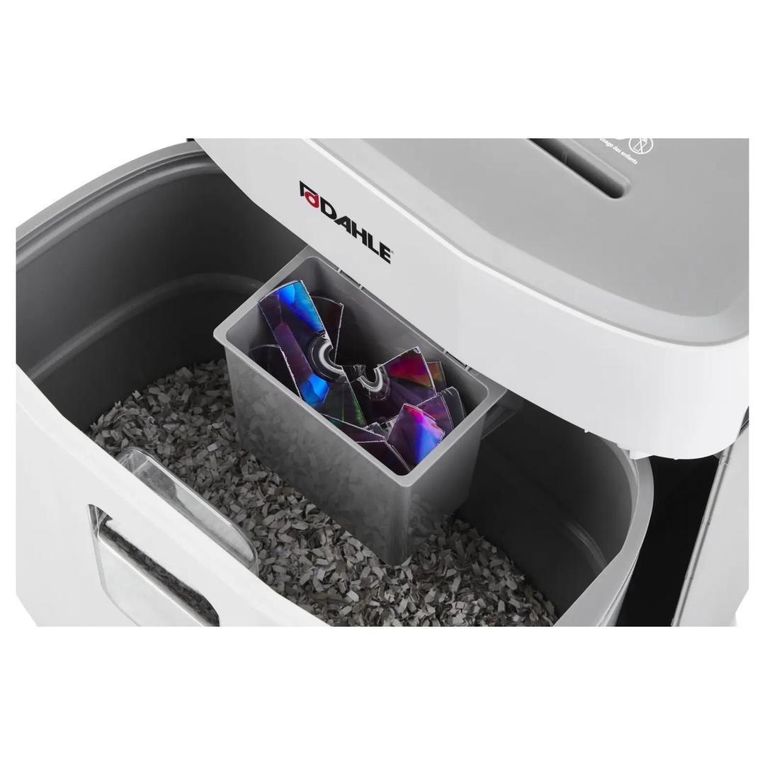 Destructeur de documents confidentiels P4 Coupe croisée Papersafe PS240 4 x 12 mm DAHLE — Bac collecteur cd