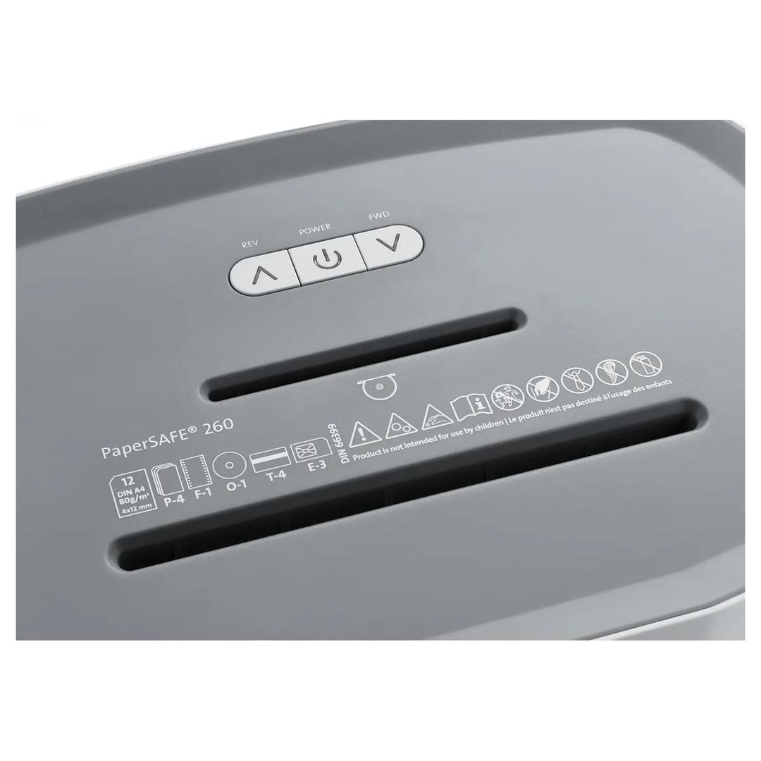 Destructeur de documents confidentiels P4 Coupe croisée Papersafe PS260 4 x 12 mm DAHLE — Détails boutons
