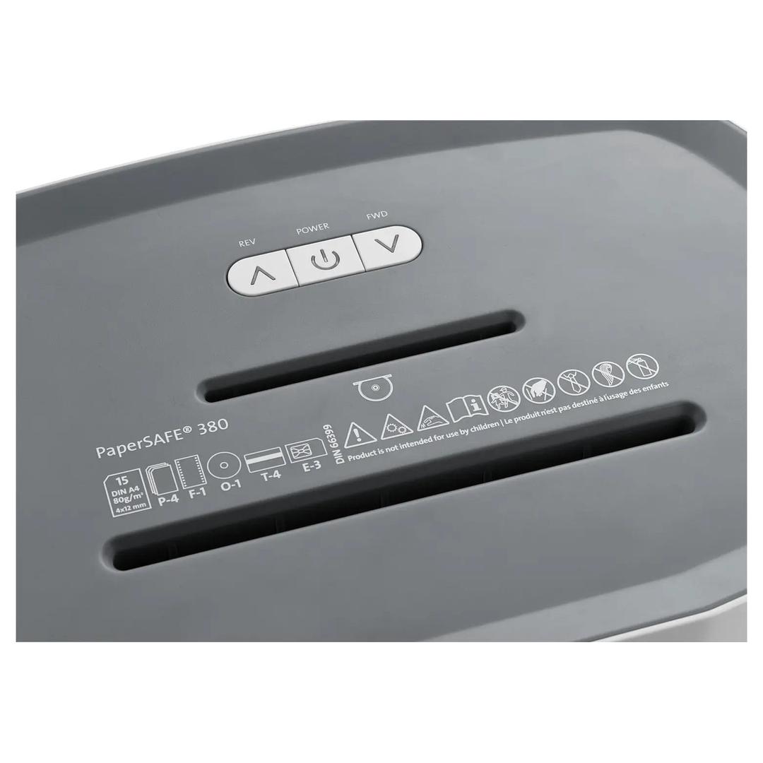 Destructeur de documents confidentiels P4 Coupe croisée PaperSAFE PS380 4 x 12 mm DAHLE — Détails boutons
