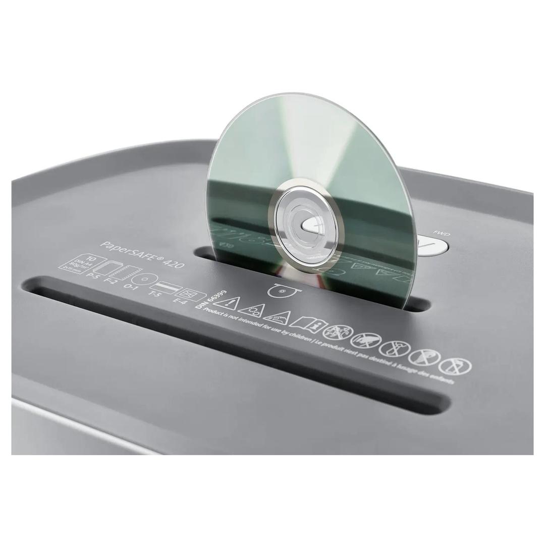 Destructeur de documents très confidentiels P5 Coupe croisée PaperSAFE PS420 2 x 15 mm DAHLE — Insertion cd