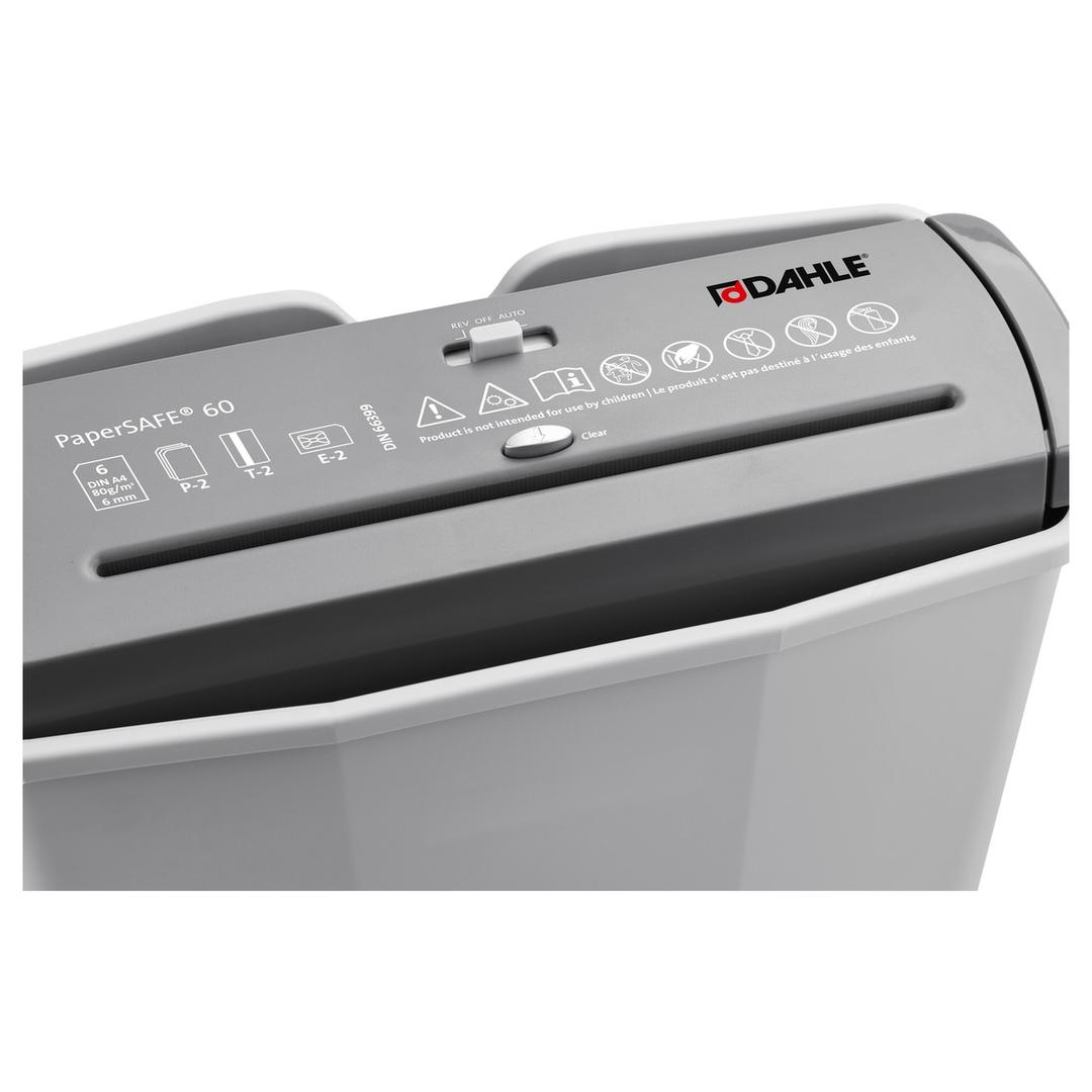 Destructeur de documents P2 Coupe droite PaperSAFE 60 6 mm DAHLE — Détails bouton