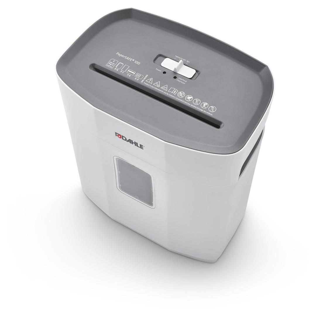 Destructeur de documents confidentiels P4 Coupe croisée PaperSAFE 100 5 x 18 mm DAHLE — Vue de dessus