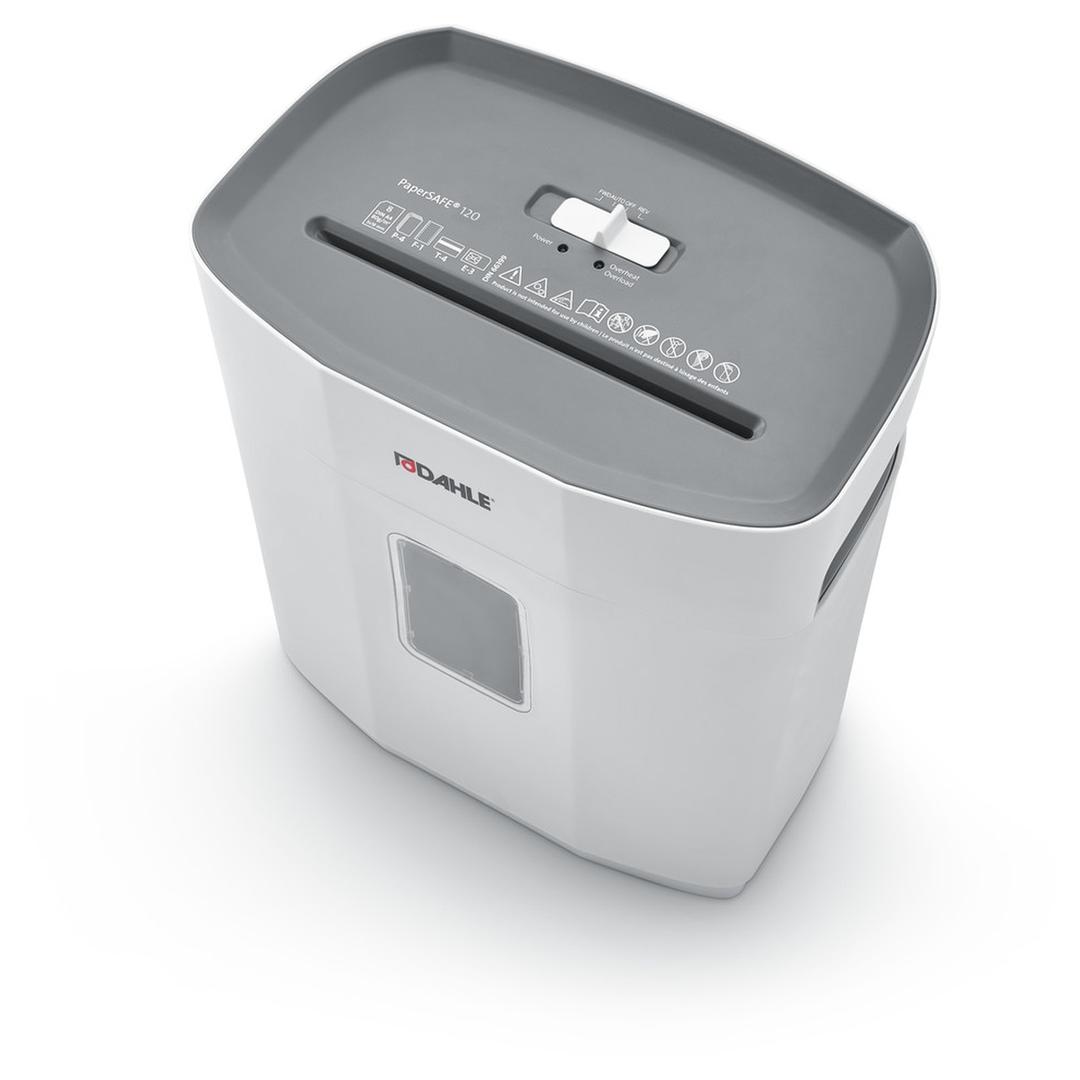 Destructeur de documents confidentiels P4 Coupe croisée PaperSAFE 120 5 x 18 mm DAHLE — Vue de dessus