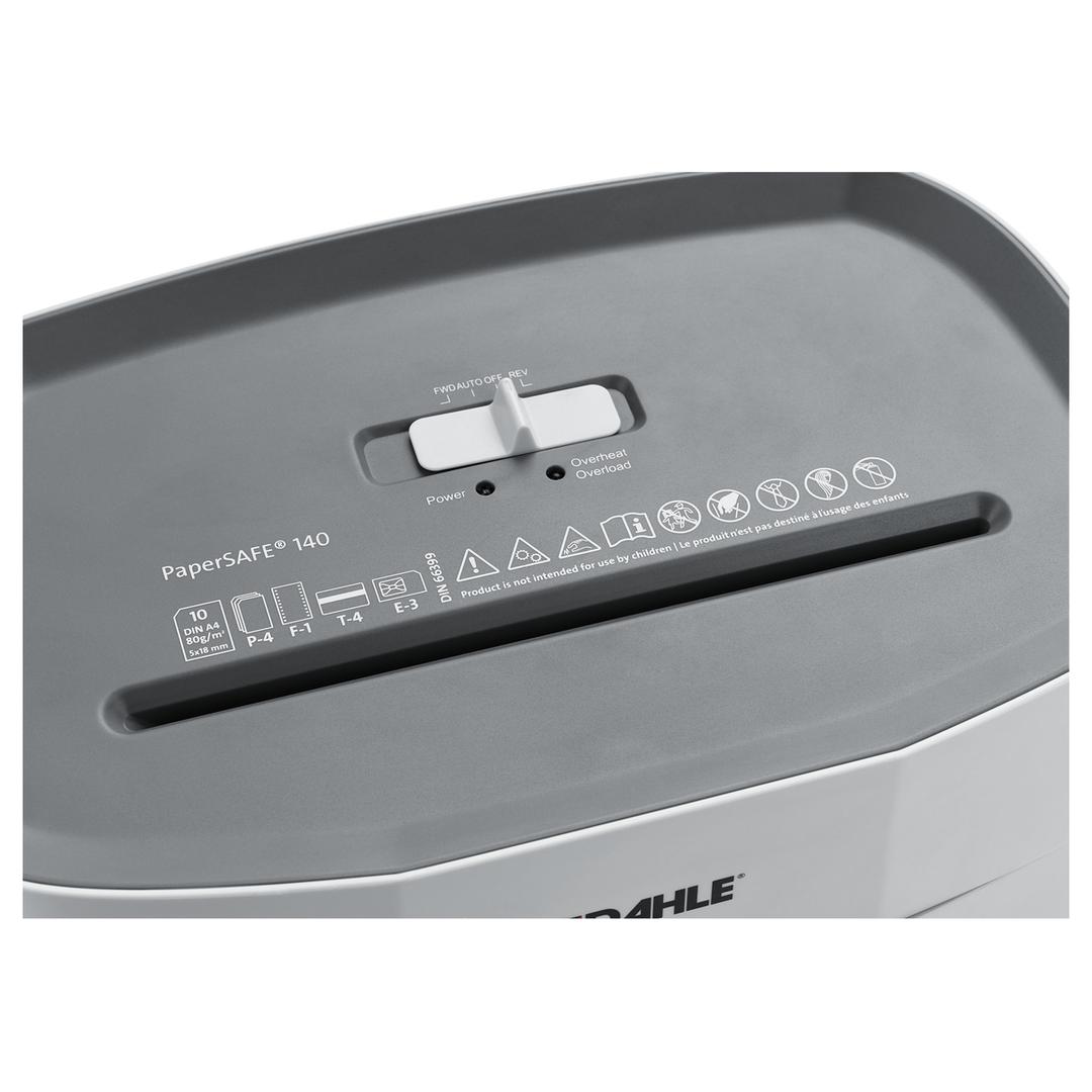Destructeur de documents confidentiels P4 Coupe croisée PaperSAFE 140  5 x 18 mm DAHLE — Détails bouton