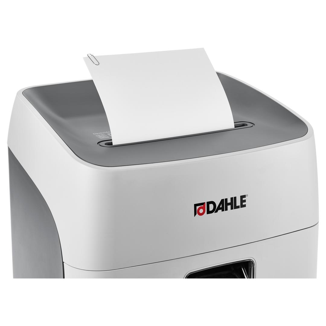 Destructeur de documents très confidentiels P5 Coupe croisée Deskside 504P 2 x 15 mm DAHLE — Accepte les trombones
