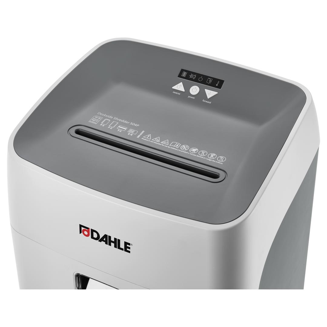 Destructeur de documents très confidentiels P5 Coupe croisée Deskside 504P 2 x 15 mm DAHLE — Détails insertion papier