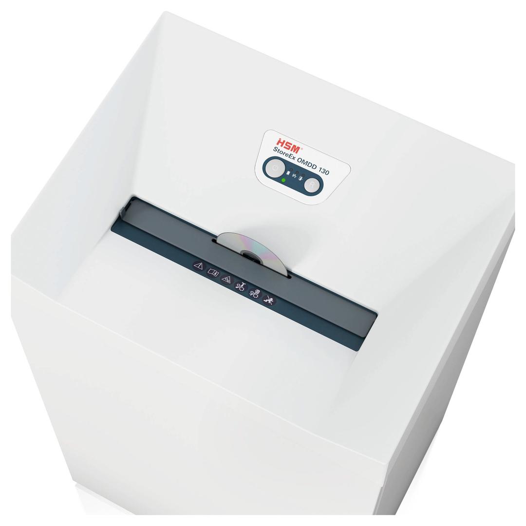 Destructeur de CD / DVD Destructeur de médias StoreEx OMDD 130 2,2 x 4 mm HSM — Insertion cd vue de dessus