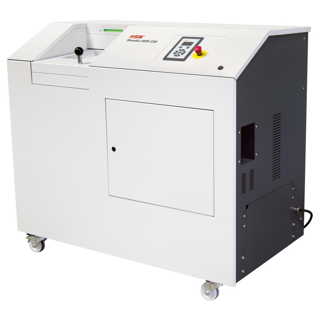 Destructeur de médias Destructeur de médias StoreEx HDS 230 11,5 x 26 mm avec tiroir à déchets HSM — Base