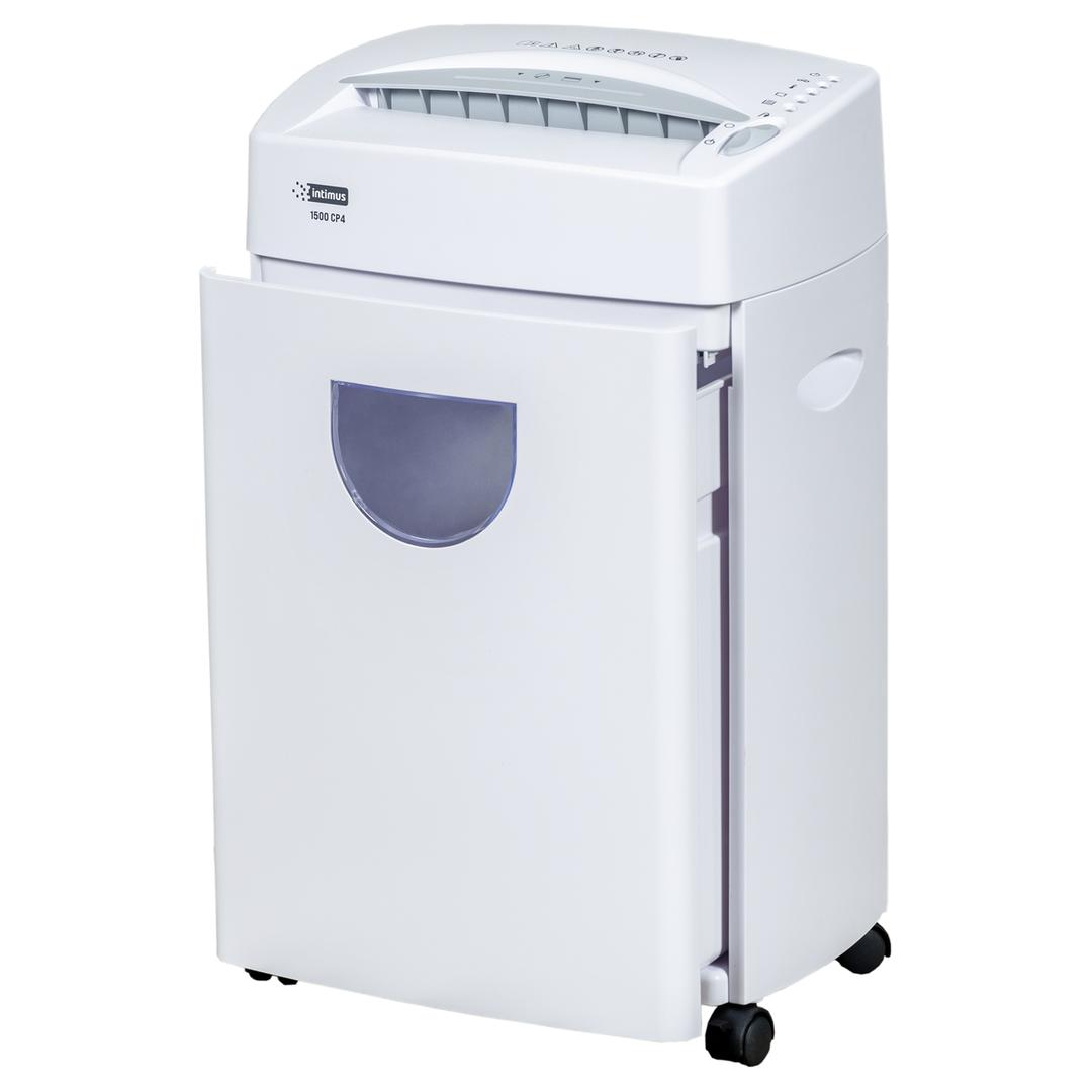 Destructeur de documents confidentiels P4 Coupe croisée 1500 CP4 4 x 33 mm INTIMUS — Bac extractible