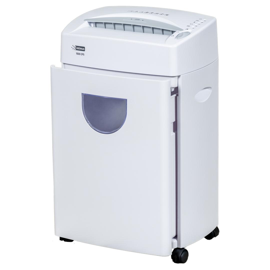 Destructeur de documents très confidentiels P5 Coupe croisée 1500 CP5 2 x 12 mm INTIMUS — Bac extractible