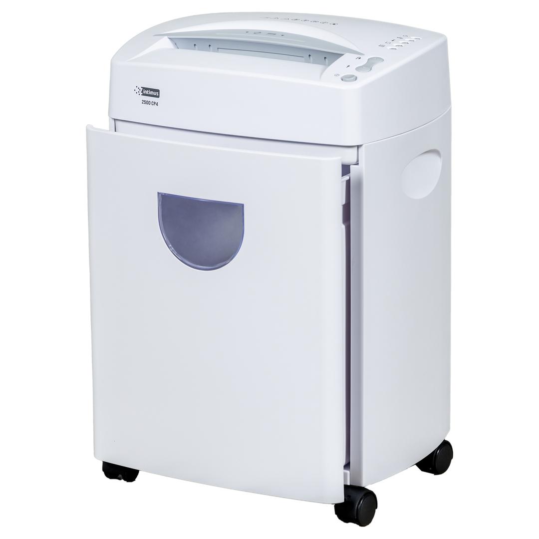 Destructeur de documents confidentiels P4 Coupe croisée 2500 CP4 4 x 33 mm INTIMUS — Bac extractible