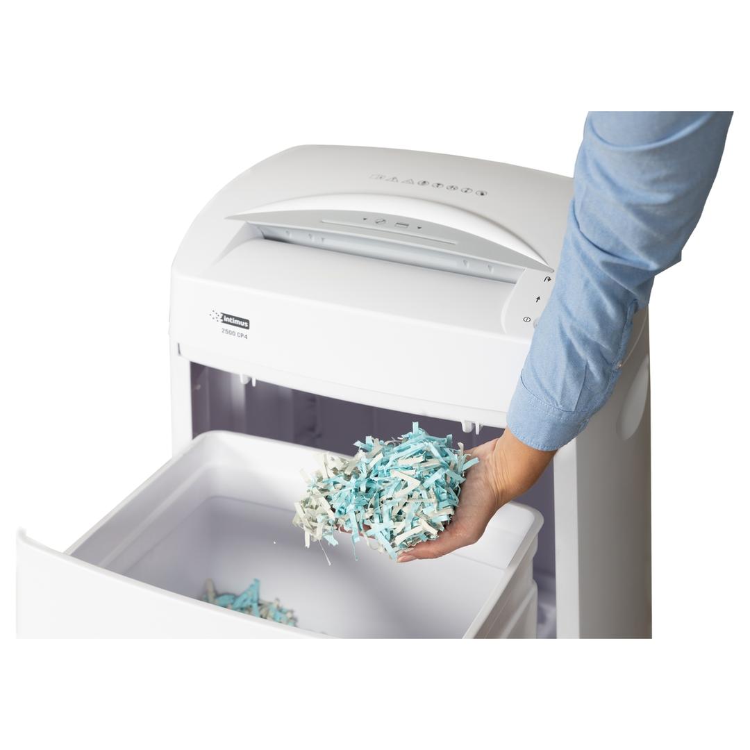 Destructeur de documents confidentiels P4 Coupe croisée 2500 CP4 4 x 33 mm INTIMUS — Taille de la particule