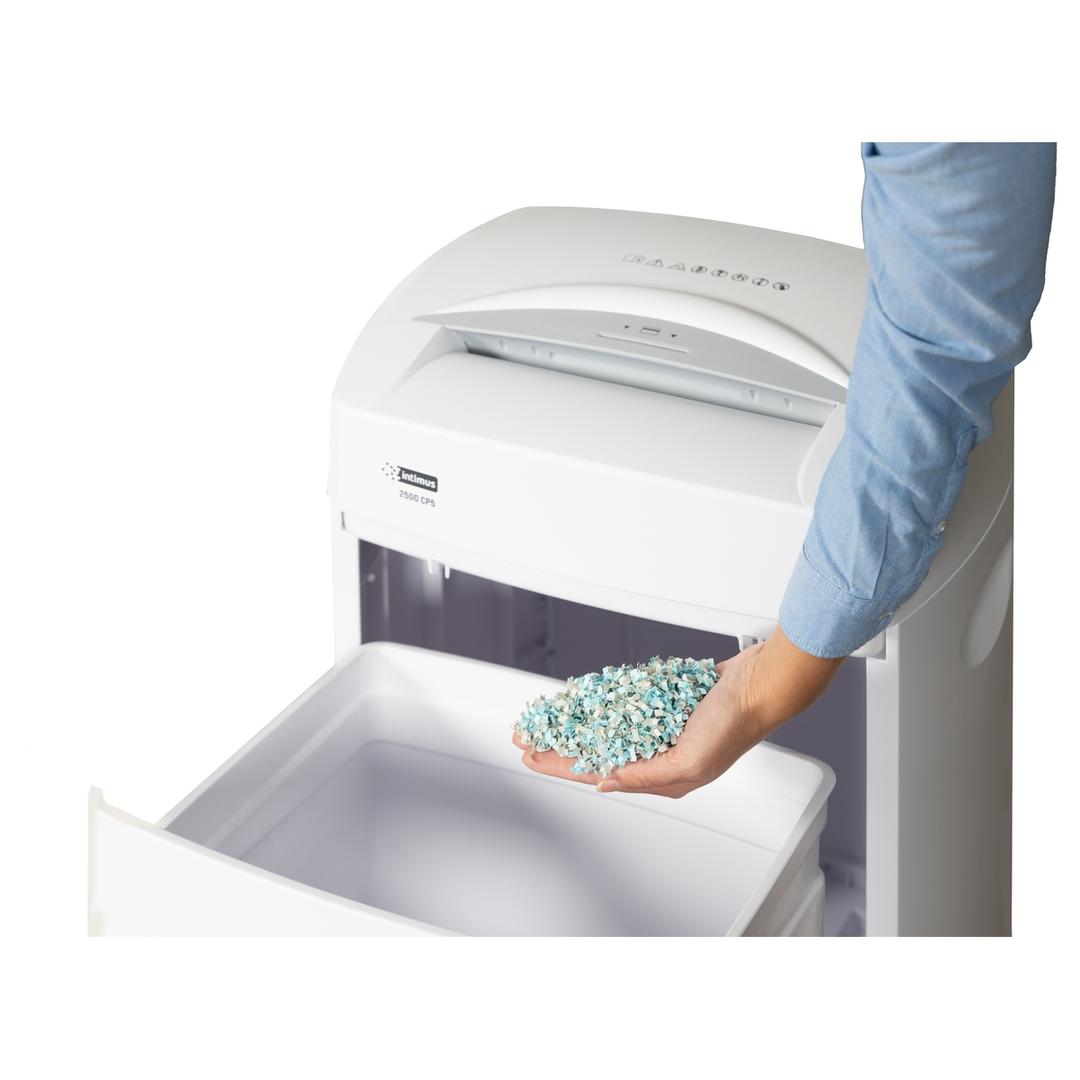 Destructeur de documents très confidentiels P5 Coupe croisée 2500 CP5 2 x 12 mm INTIMUS — Taille de la particule