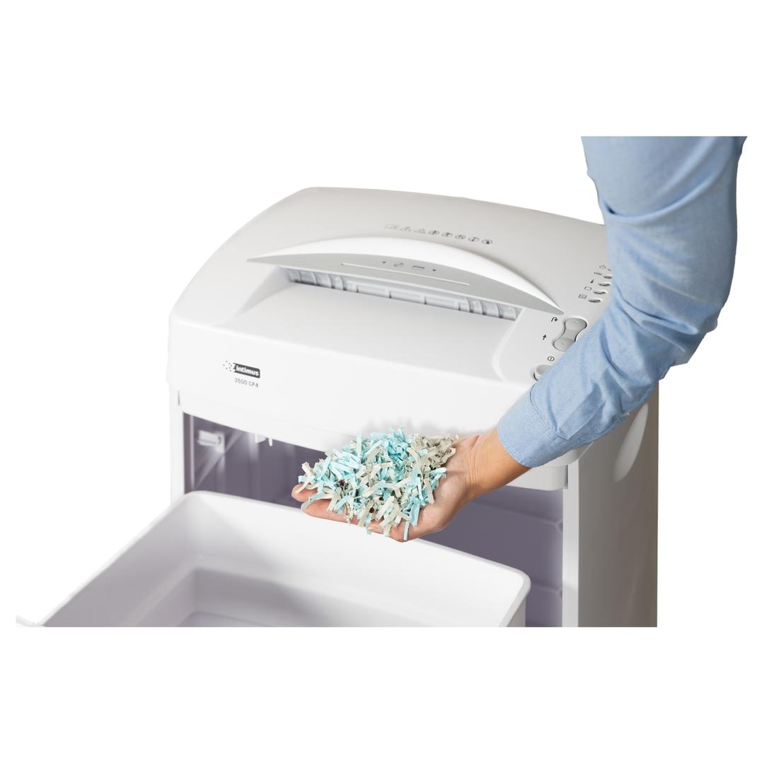 Destructeur de documents confidentiels P4 Coupe croisée 3500 CP4 4 x 28 mm INTIMUS — Taille de la particule
