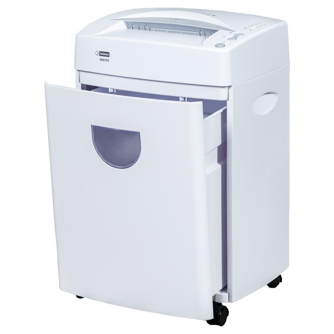 Destructeur de documents très confidentiels P5 Coupe croisée 3500 CP5 2 x 10 mm INTIMUS — Bac extractible