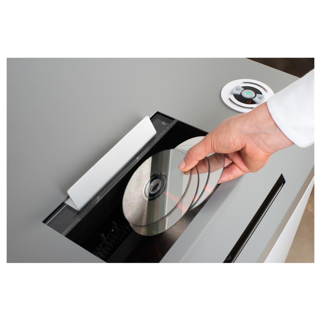 Destructeur de documents confidentiels P4 Coupe croisée 115 OmniShred CP4 3,6 x 43 mm huileur automatique INTIMUS — Insertion cd