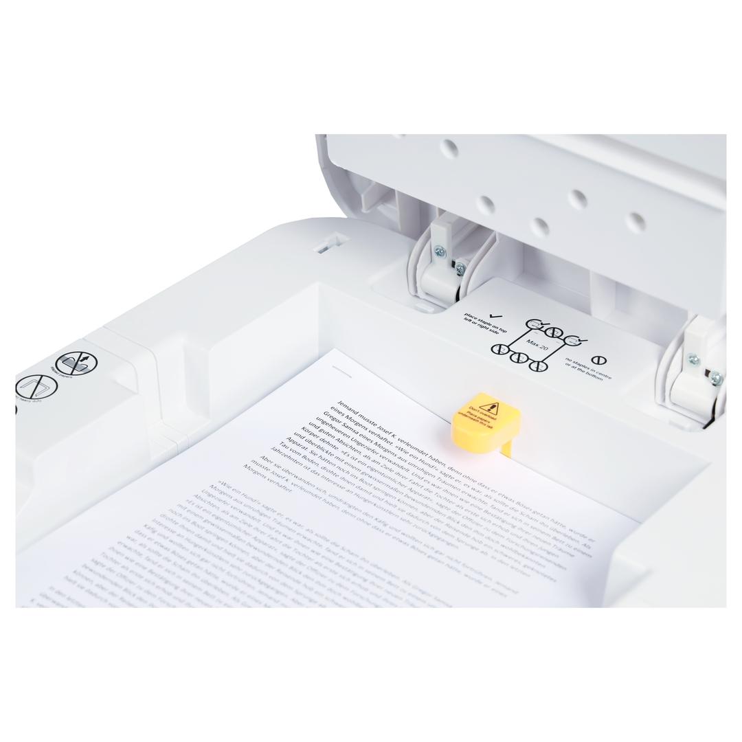 Destructeur de documents confidentiels P4 Coupe croisée AutoShred 180 CP4 4 x 12 mm insertion papier automatique INTIMUS — Accepte les agrafes