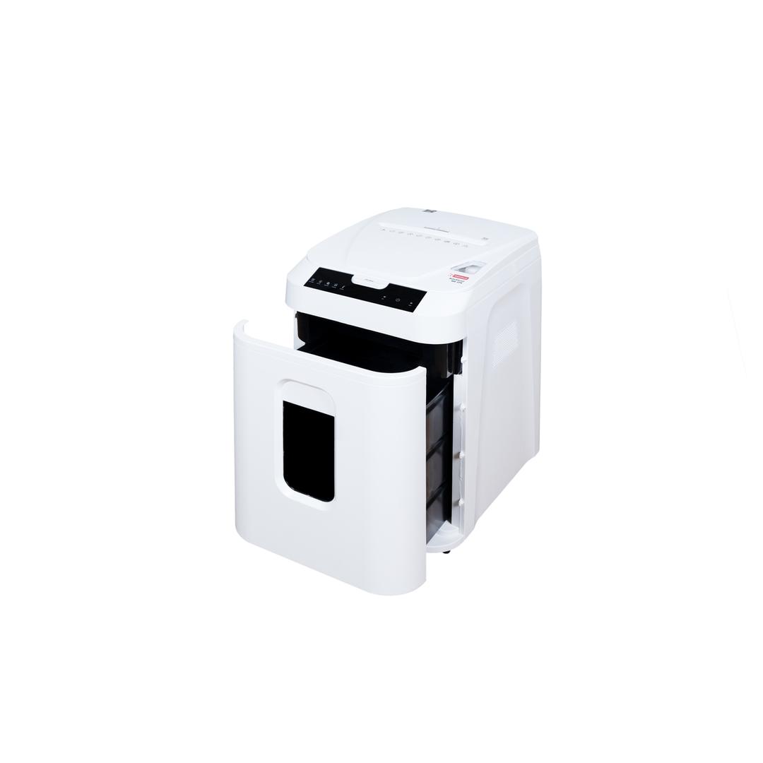 Destructeur de documents confidentiels P4 Coupe croisée AutoShred 180 CP4 4 x 12 mm insertion papier automatique INTIMUS — Bac extractible