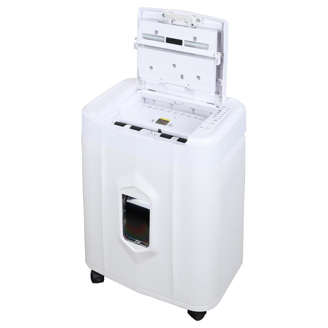 Destructeur de documents confidentiels P4 Coupe croisée AutoShred 140 CP4 4 x 12 mm insertion papier automatique INTIMUS — Bac insertion automatique ouvert