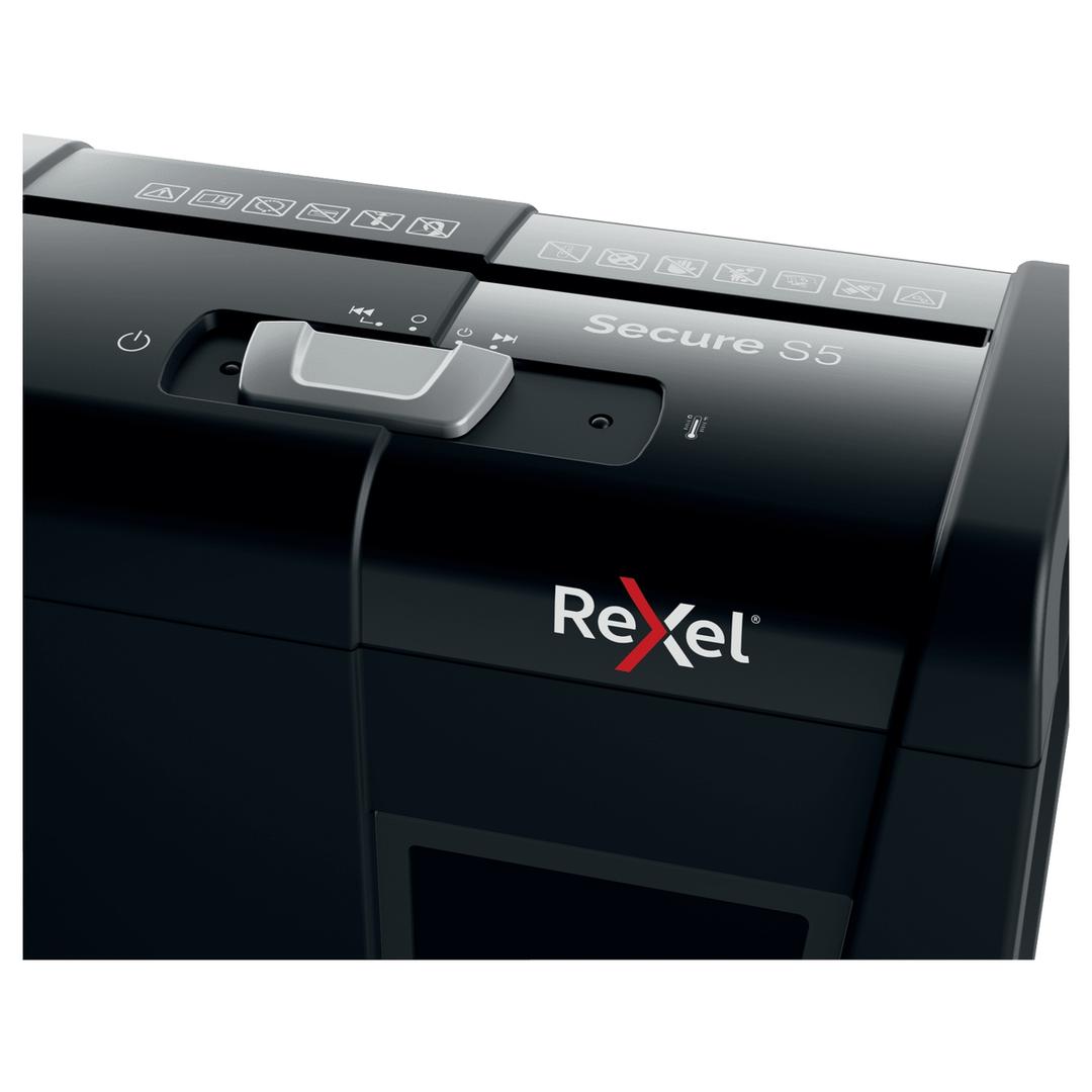 Destructeur de documents P2 Coupe droite Secure S5 6 mm REXEL — Détails boutons
