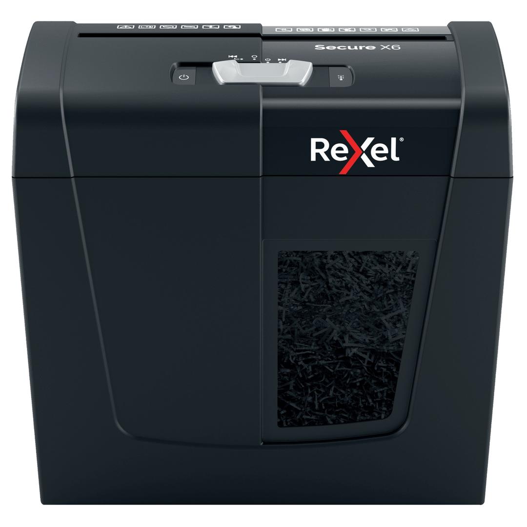 Destructeur de documents confidentiels P4 Coupe croisée Secure X6 4 x 40 mm REXEL — Vue de face