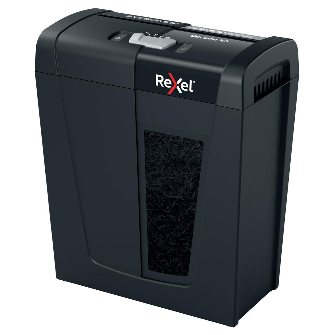 Destructeur de documents confidentiels P4 Coupe croisée Secure X8 4 x 40 mm REXEL — Base