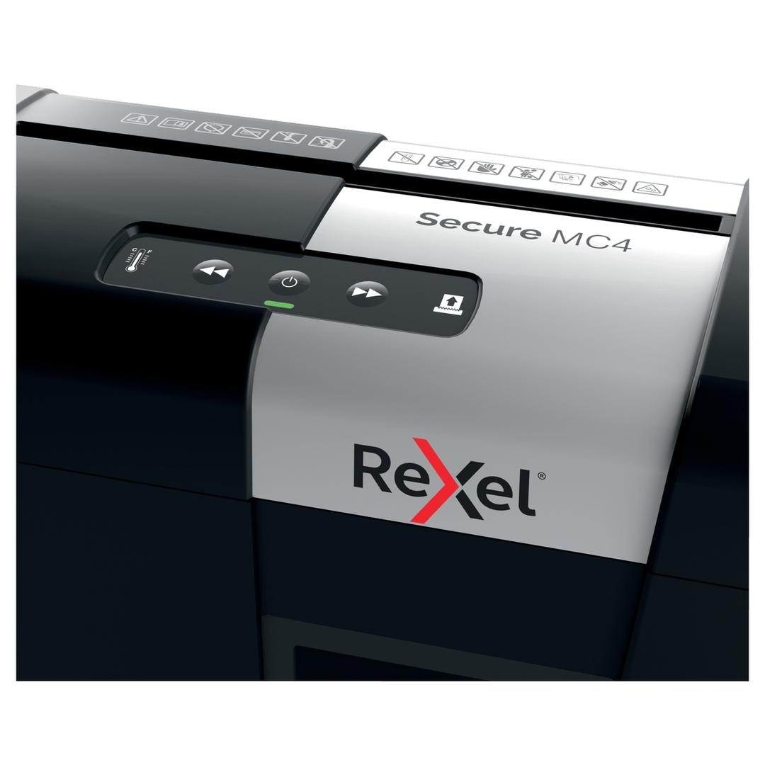 Destructeur de documents très confidentiels P5 Coupe croisée Secure MC4 2 x 15 mm REXEL — Détails boutons