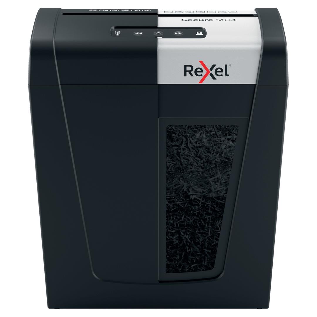 Destructeur de documents très confidentiels P5 Coupe croisée Secure MC4 2 x 15 mm REXEL — Vue de face