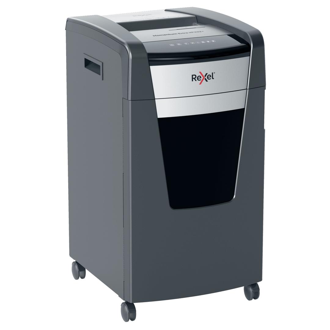 Destructeur de documents confidentiels P4 Coupe croisée Momentum Extra XP422+ 4 x 35 mm REXEL — Vue de droite