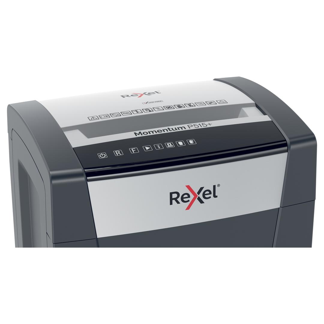 Destructeur de documents très confidentiels P5 Coupe croisée Momentum P515+ 2 x 15 mm REXEL — Détails boutons