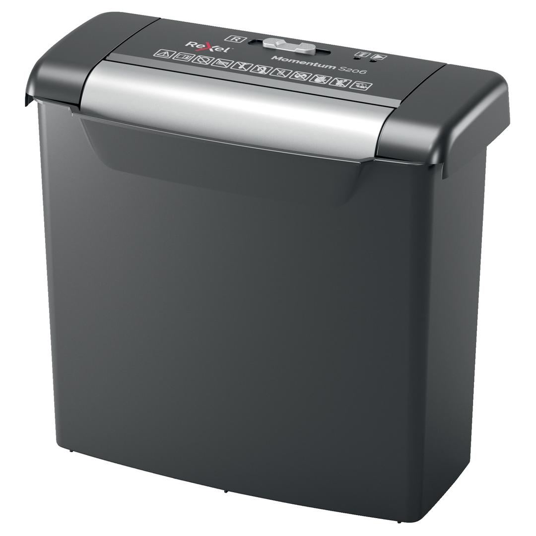 Destructeur de documents P2 Coupe droite Momentum S206 6 mm REXEL — Base