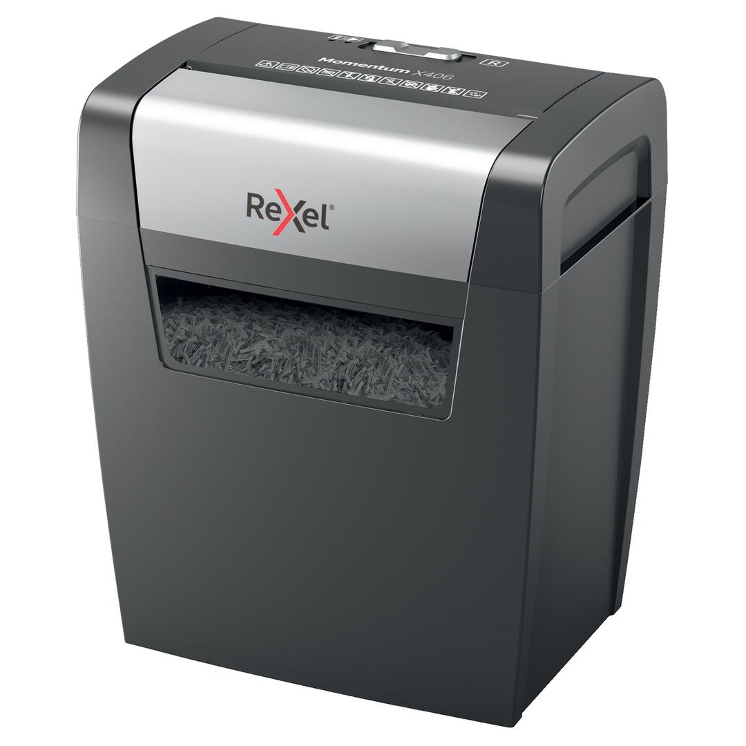 Destructeur de documents confidentiels P4 Coupe croisée Momentum X406 4 x 28 mm REXEL — Base