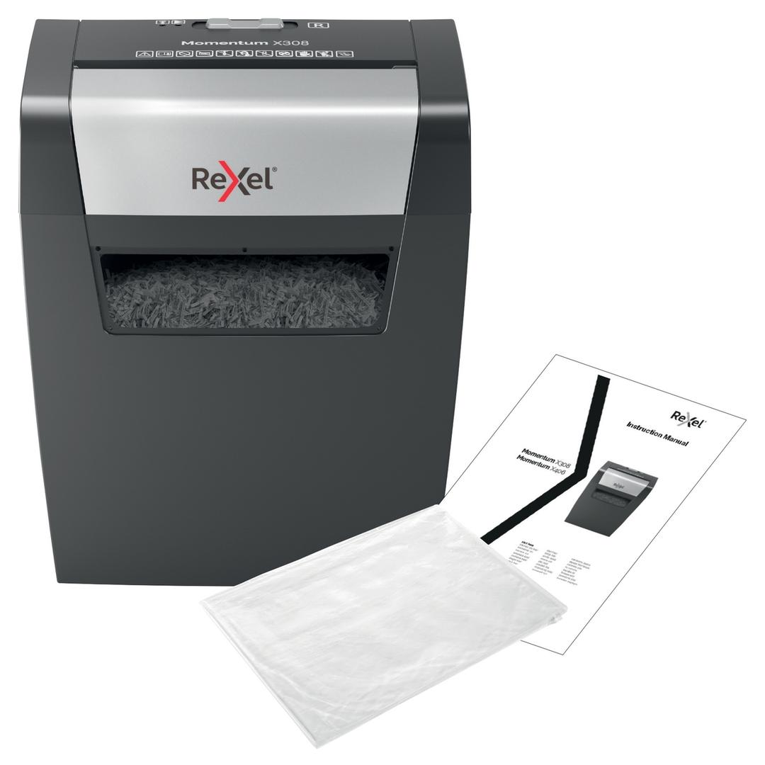Destructeur de documents P3 Coupe croisée Momentum X308 5 x 42 mm REXEL — Avec feuilles de lubrification