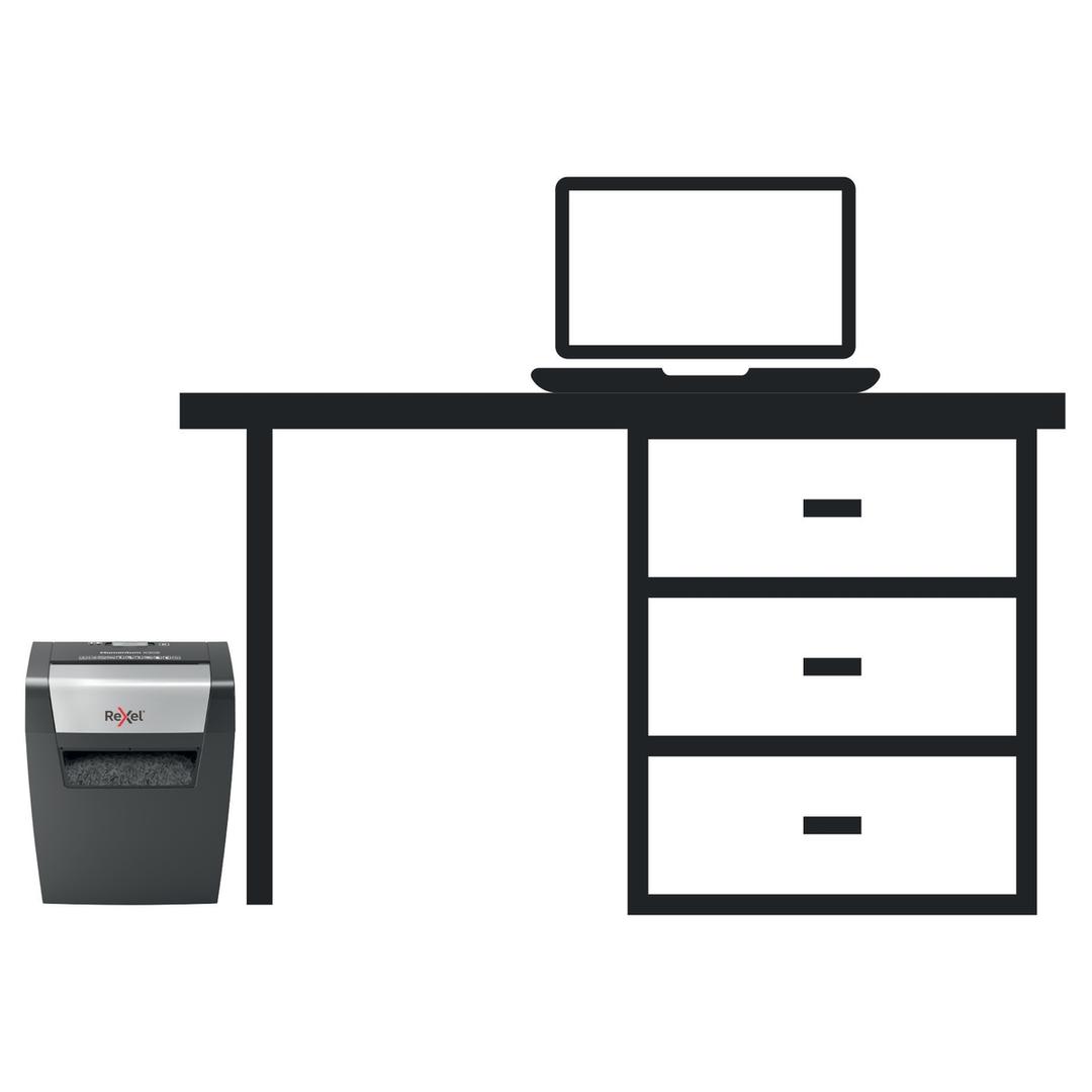 Destructeur de documents P3 Coupe croisée Momentum X308 5 x 42 mm REXEL — Comparaison taille réelle