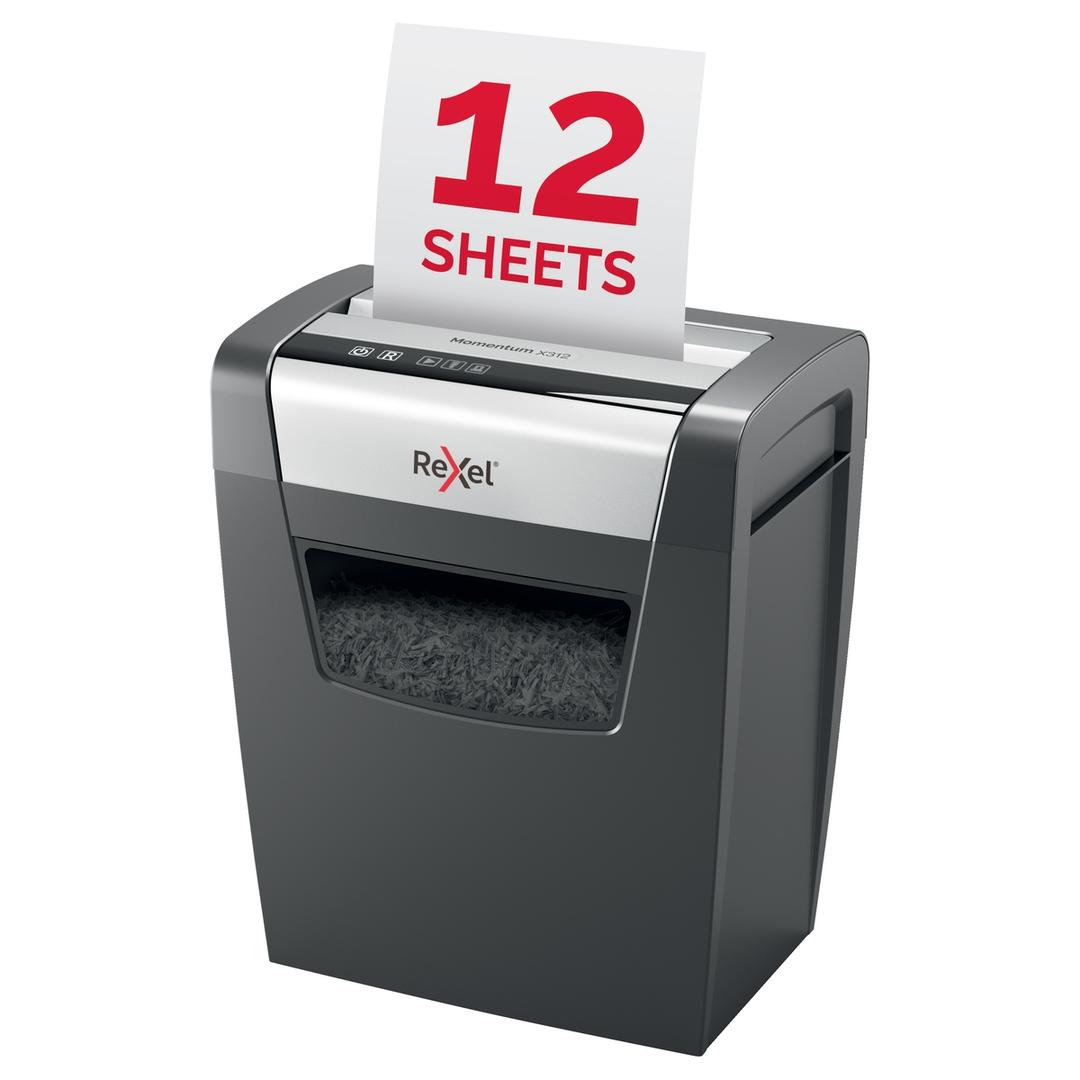 Destructeur de documents P3 Coupe croisée Momentum X312 5 x 42 mm REXEL — Insertion papier