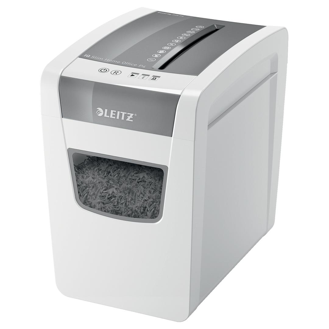 Destructeur de documents confidentiels P4 Coupe croisée IQ Slim Home Office 4 x 28 mm LEITZ — Base